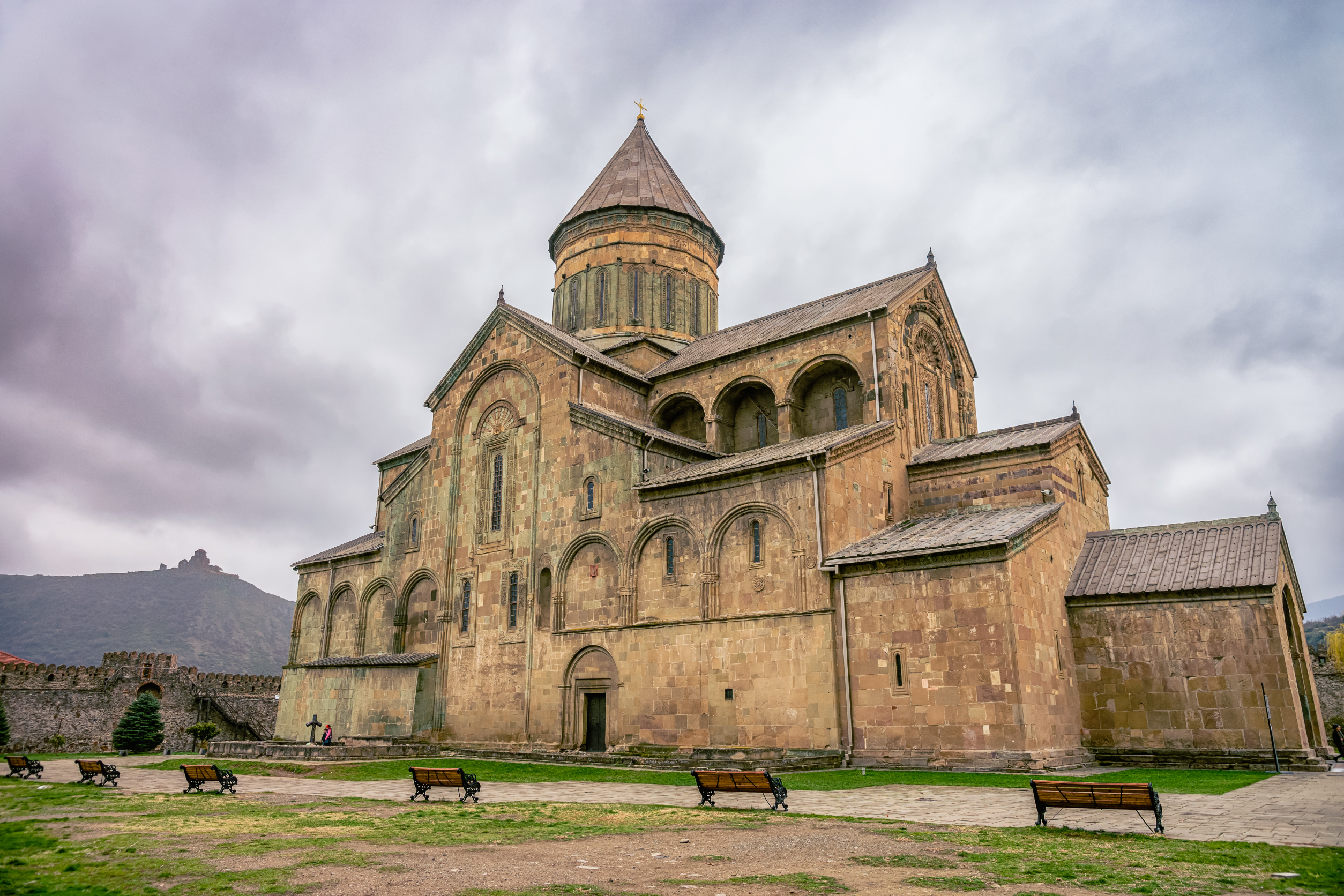 Svetitskhoveli Cathedral At Dusk; Mtskheta