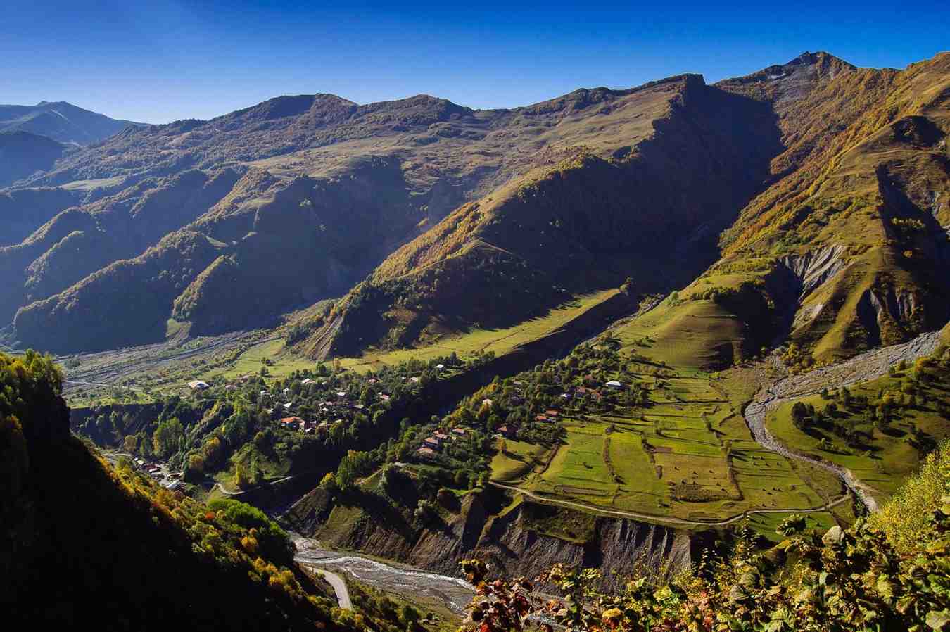 Caucasus Mountains In Georgia During A Sunny Day