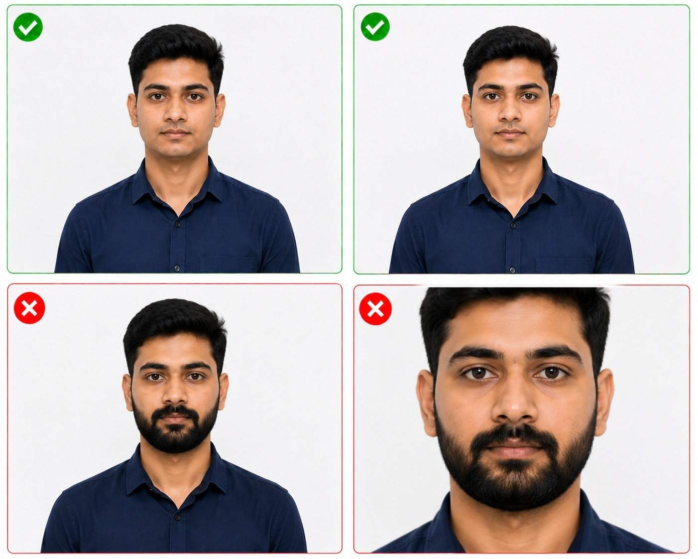 Correct And Incorrect Face Size Examples