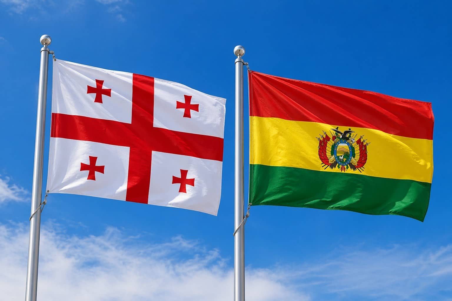 Georgia Flag And Bolivia Flag