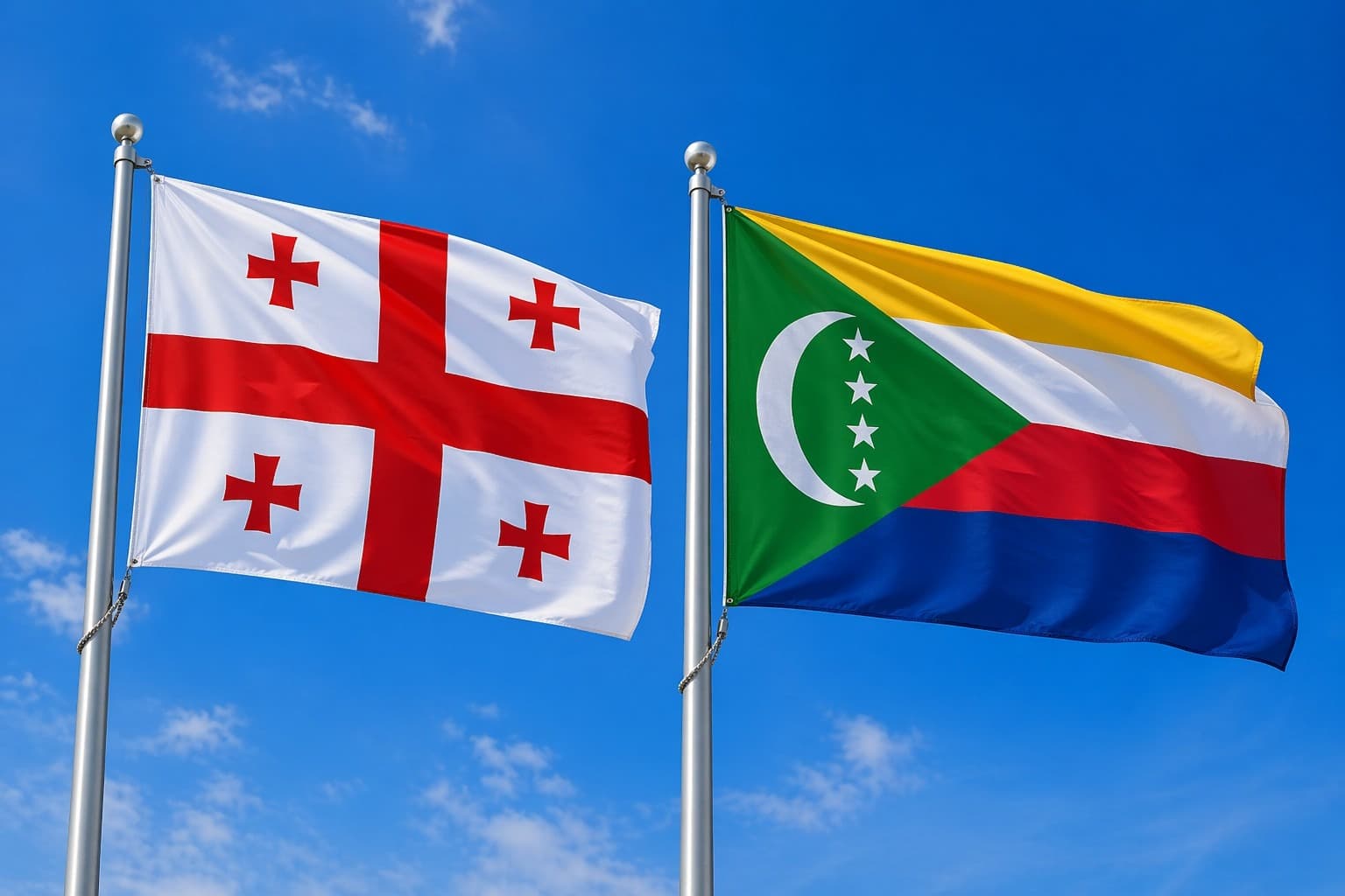 Georgia Flag And Comoros Flag