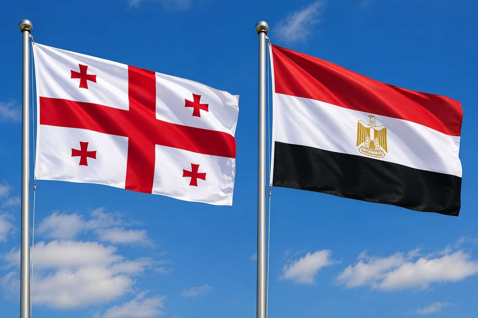 Georgia Flag And Egypt Flag