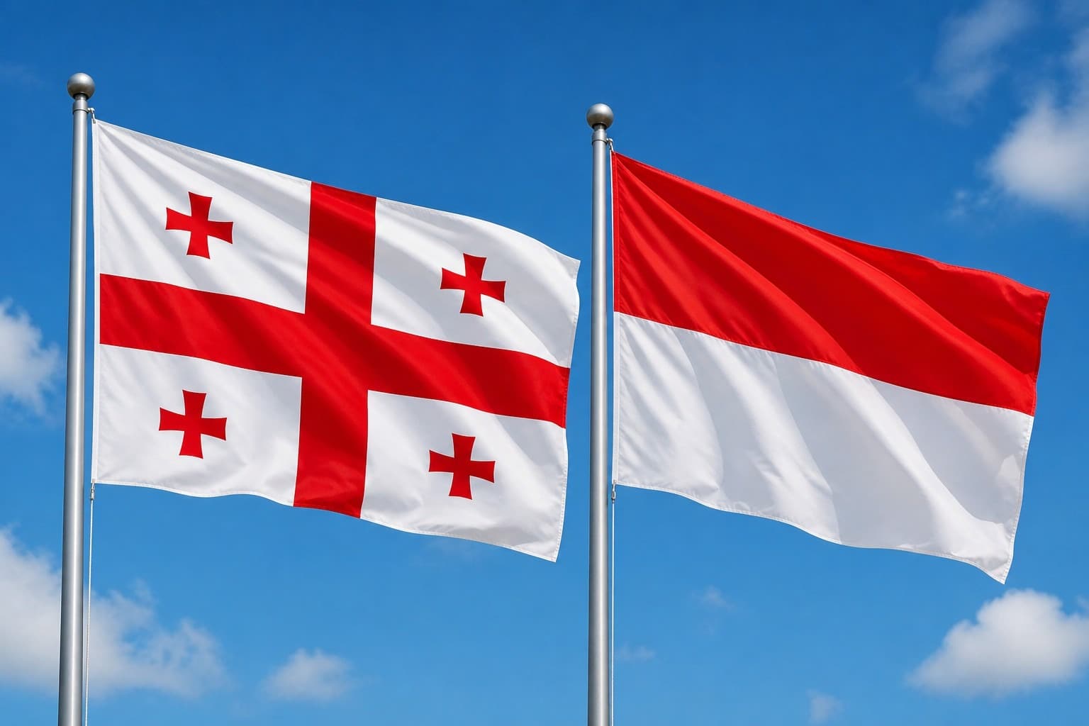 Georgia Flag And Indonesia Flag