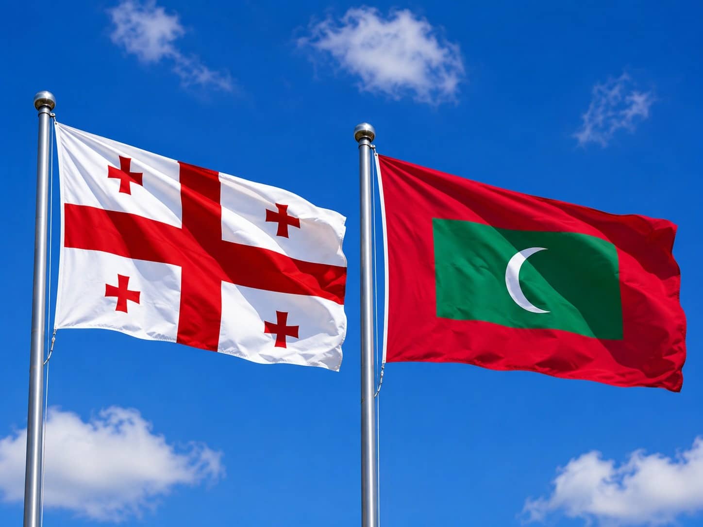 Georgia Flag And Maldives Flag