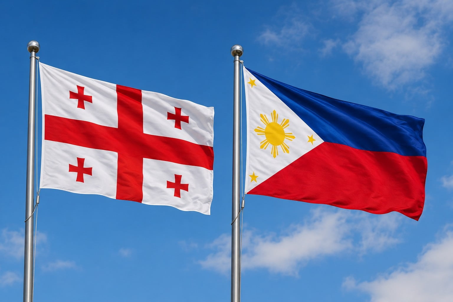 Georgia Flag And Philippines Flag