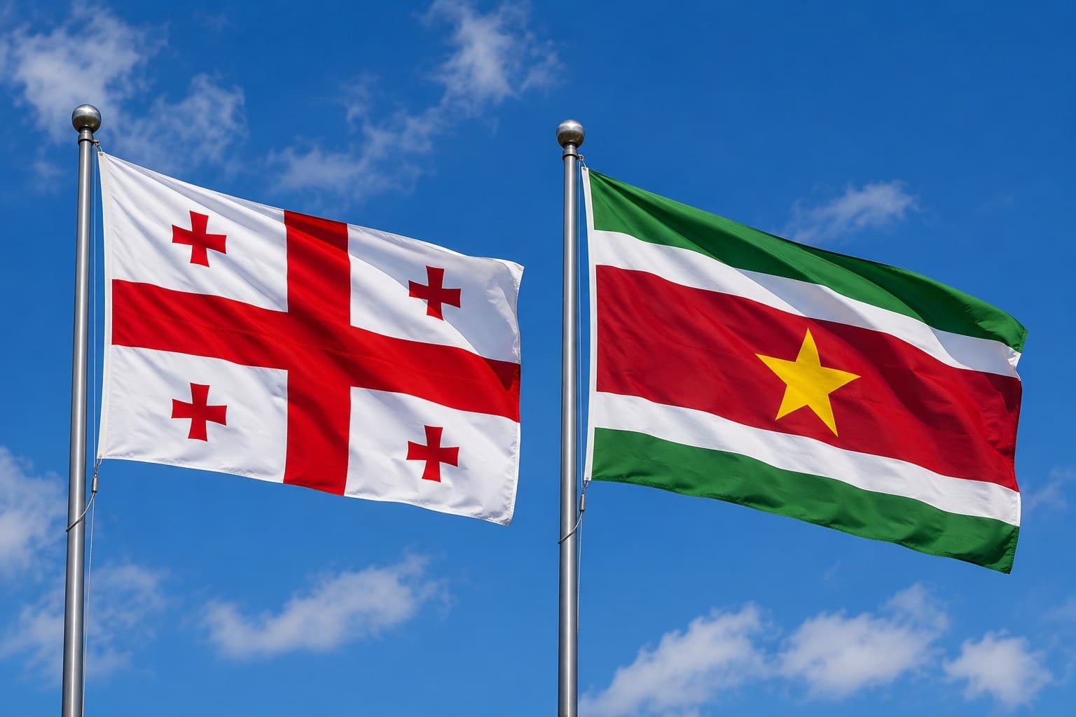 Georgia Flag And Suriname Flag