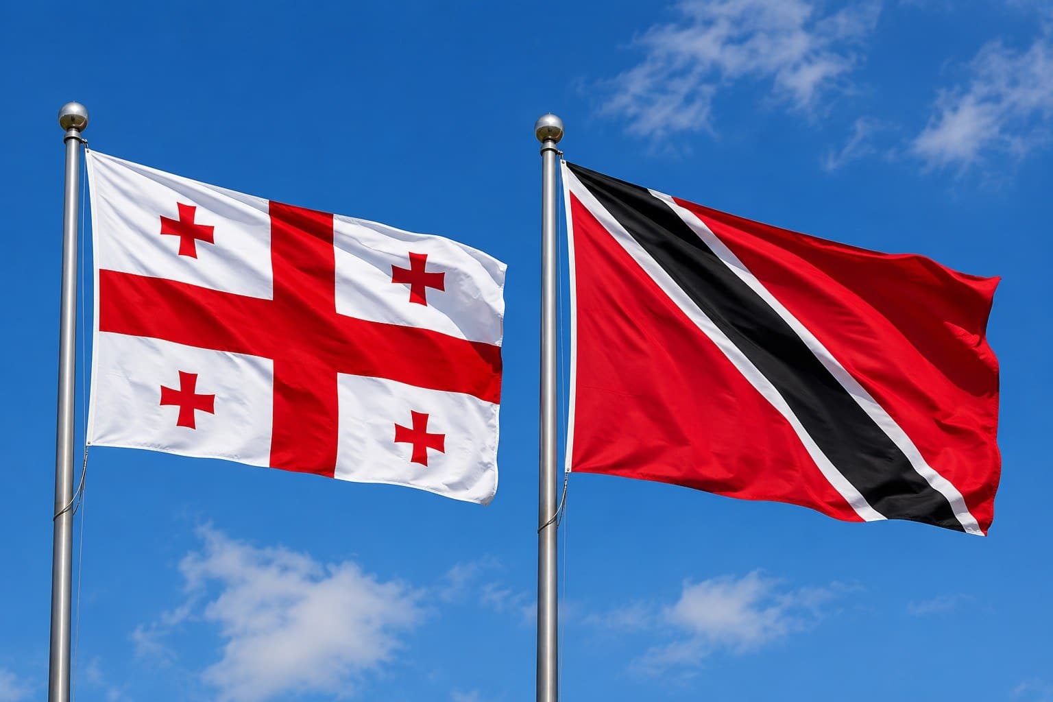 Georgia Flag And Trinidad And Tobago Flag