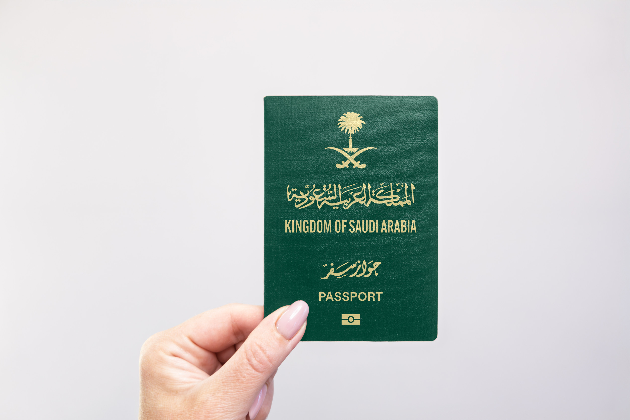 Saudi Arabia Passport Held in Hand