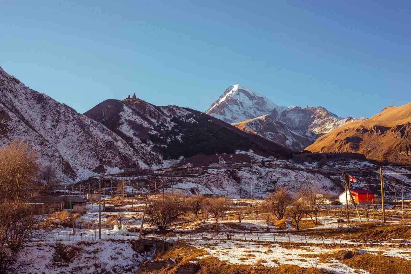 Mountain Side View Of Kazbegi