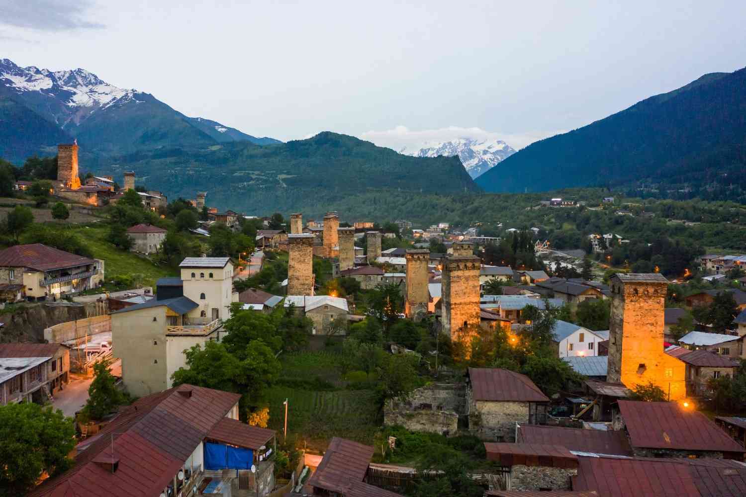Spectacular View Of The Svan Towers In Svaneti Region In Gerogia