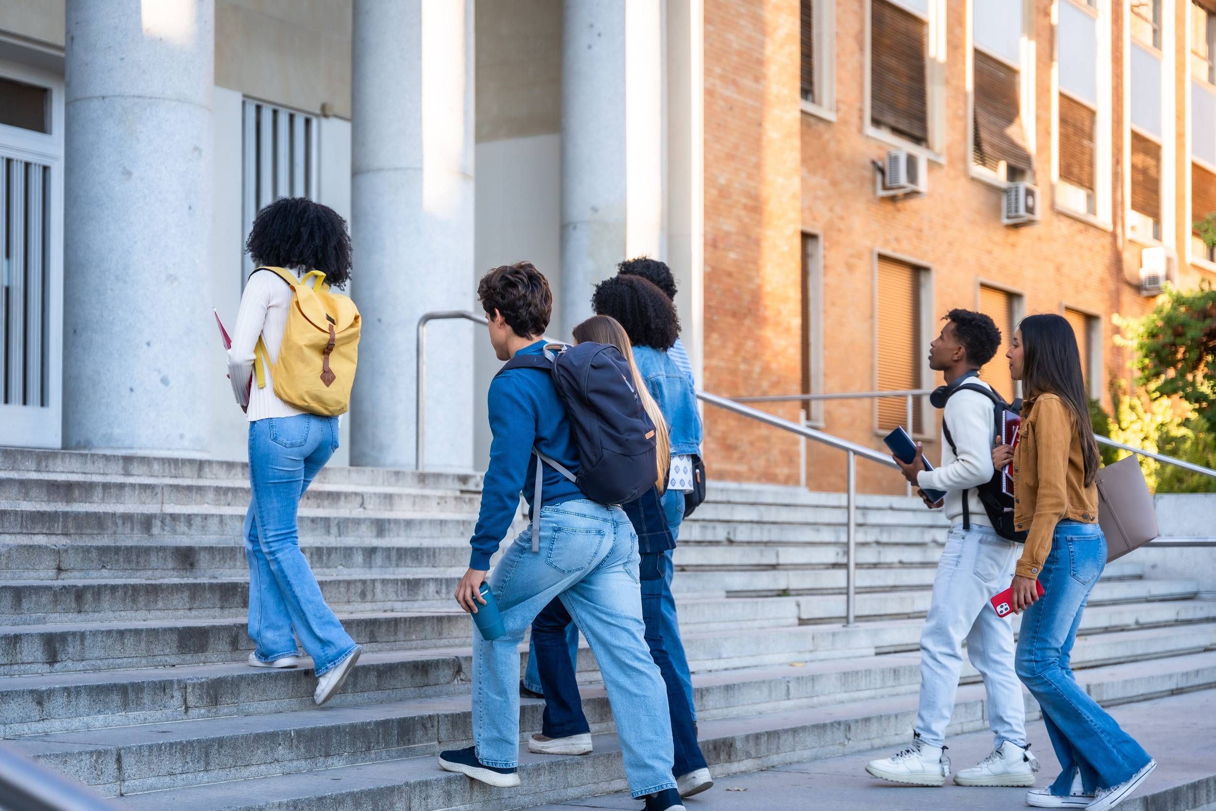 Students Entering University Building